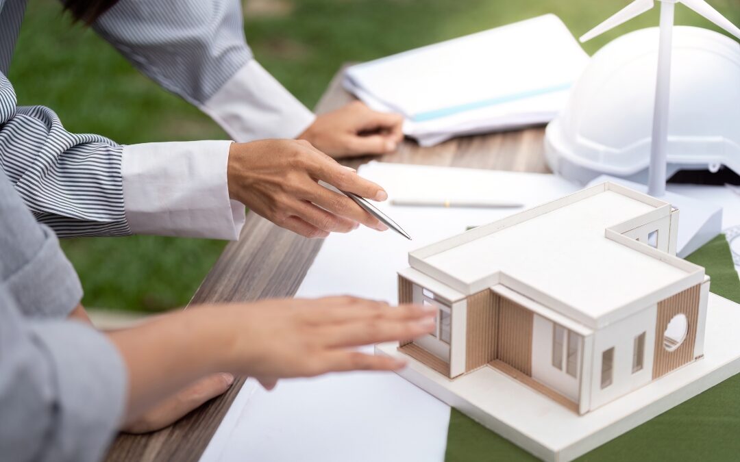 Una maqueta de una vivienda unifamiliar construida con materiales sostenibles.