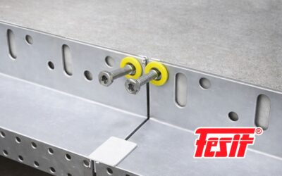 Taco pre montado con borde GolpFIX de Fesit: fijaciones seguras